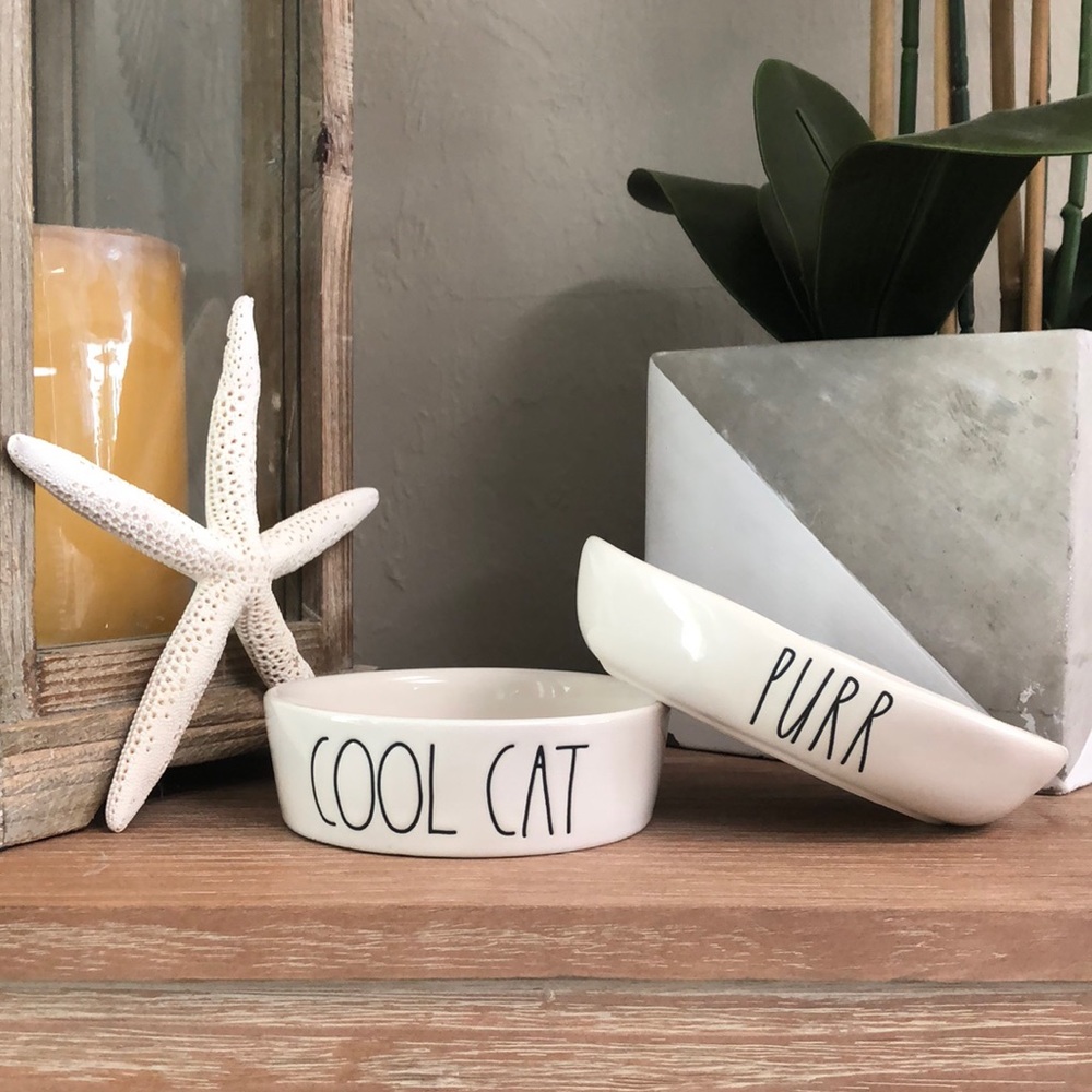 Rae Dunn 2pc Cat Bowls Set NWT